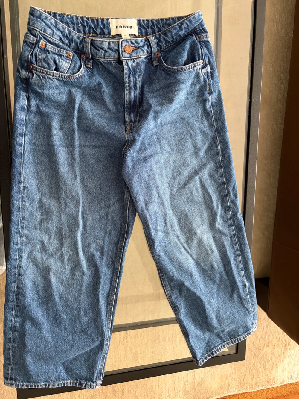 Boden Mid-Rise Straight Jeans in Medium Blue